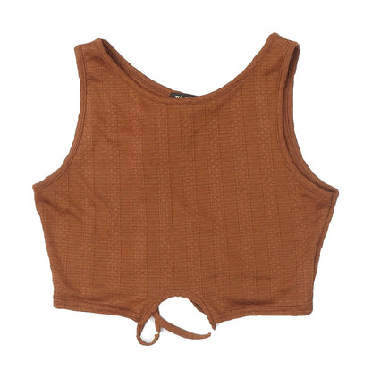 Vetiver Women's Brown Cropped Tank Top Size 12