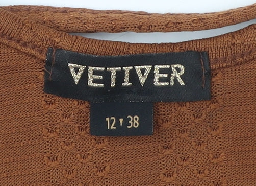Vetiver Women's Brown Cropped Tank Top Size 12