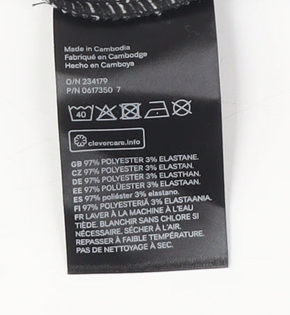 H&M Women's Black Geometric A-Line Dress Size 8