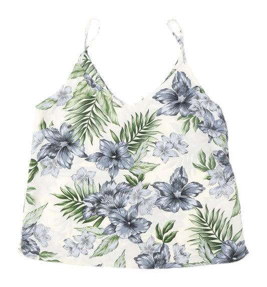 New Look Women's Floral Camisole Tank UK 12 V-Neck
