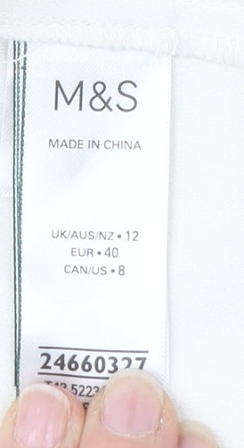 Womens UK Size 12 Marks and Spencer White Basic Blouse