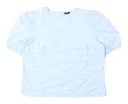 Womens UK Size 12 M&Co Blue Basic Blouse