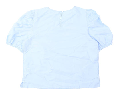 Womens UK Size 12 M&Co Blue Basic Blouse