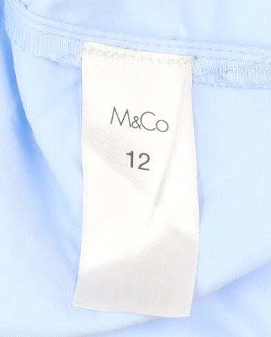 Womens UK Size 12 M&Co Blue Basic Blouse