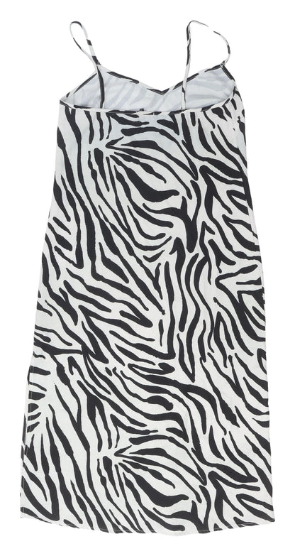 Stradivarius Women's Zebra Slip Dress, Size 8