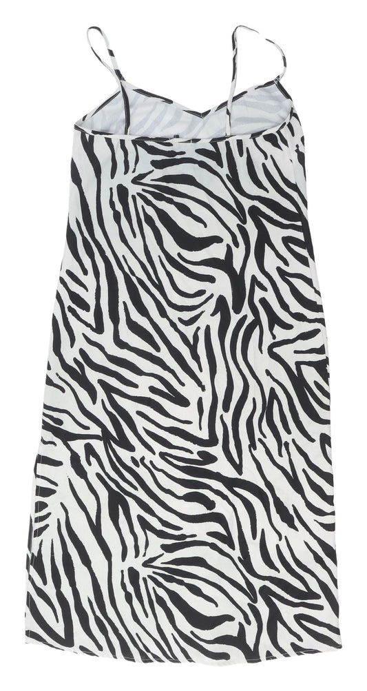 Stradivarius Women's Zebra Slip Dress, Size 8