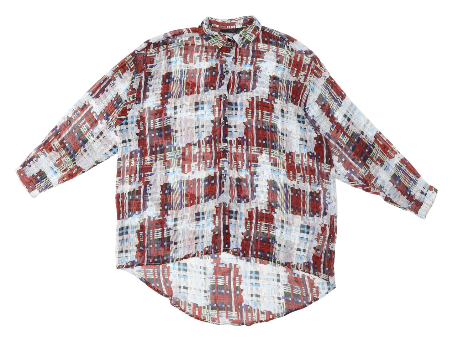Womens UK Size UK 8 Topshop Multicoloured Basic Button-Up