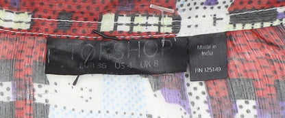 Womens UK Size UK 8 Topshop Multicoloured Basic Button-Up