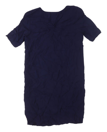 YAYA Women's Blue V-Neck Shift Dress Size 8
