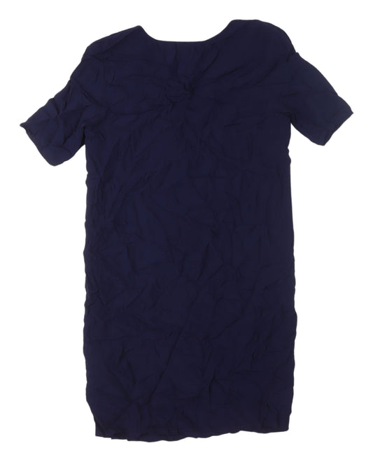YAYA Women's Blue V-Neck Shift Dress Size 8