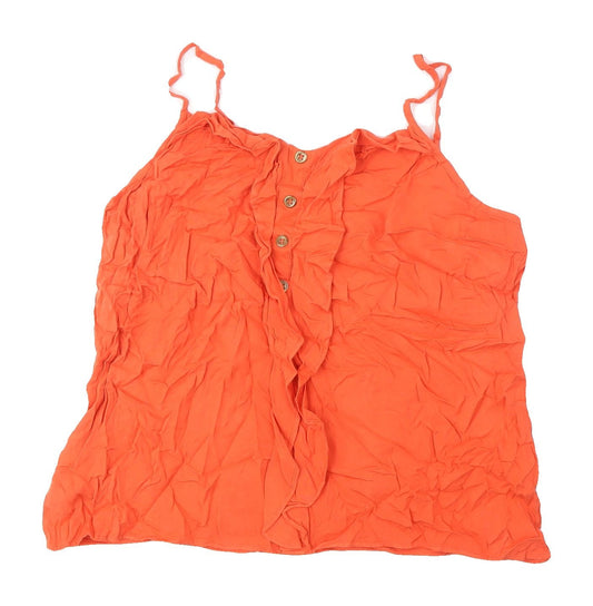 Womens UK Size 12 Oasis Orange Basic Blouse
