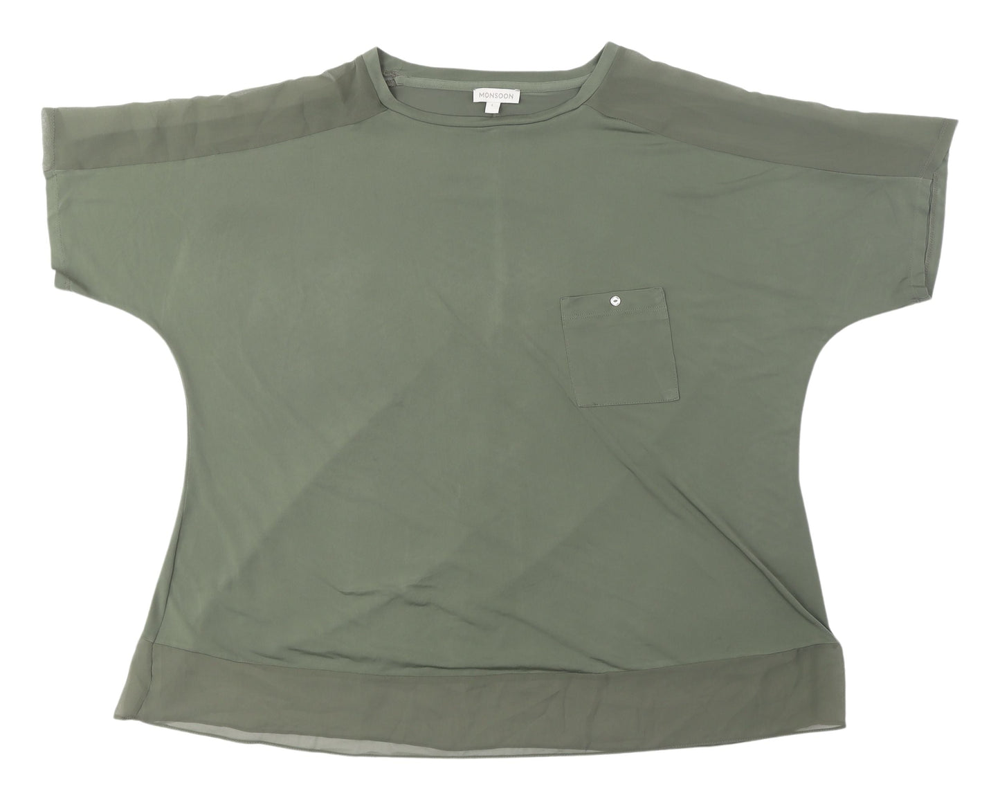 Womens UK Size L Monsoon Green Basic T-Shirt