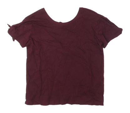 Womens UK Size 10 Marks and Spencer Red Basic T-Shirt