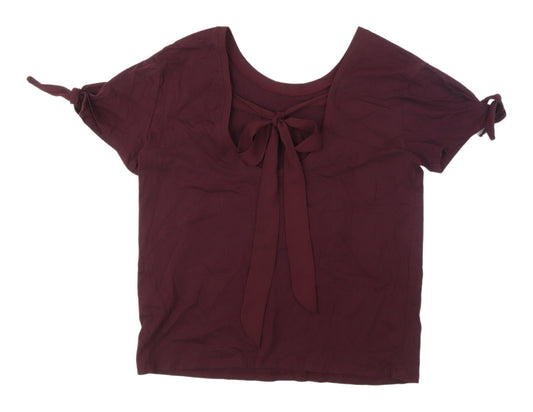 Womens UK Size 10 Marks and Spencer Red Basic T-Shirt