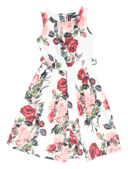 Izabel London Floral A-Line Dress, Multicoloured 8