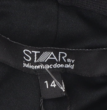 Womens UK Size 14 STAR by Julien Macdonald Black Tunic Blouse