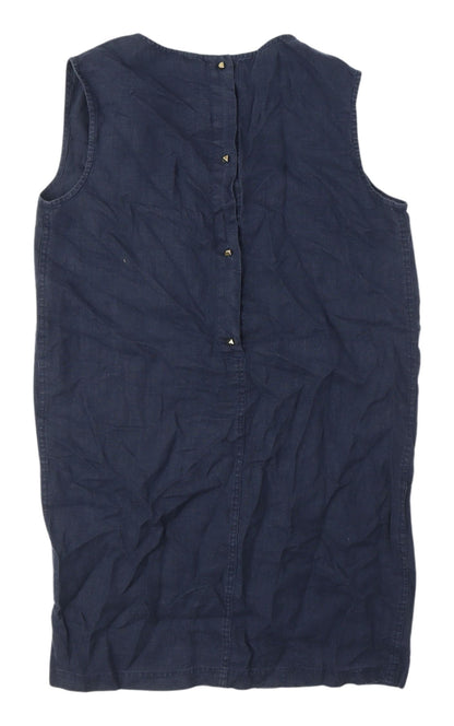 Studio Women's Blue Linen Sleeveless Dress Size 10