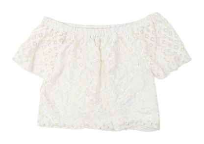 Womens UK Size 8 New Look White Basic Blouse
