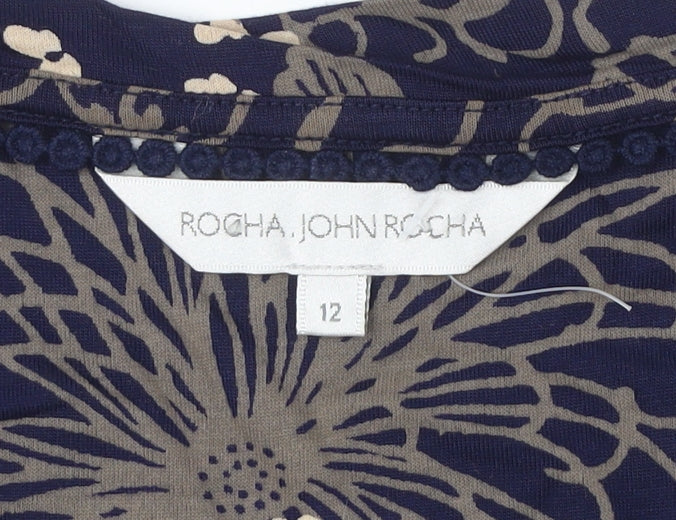 Womens UK Size 12 Rocha John Rocha Multicoloured Tunic Blouse