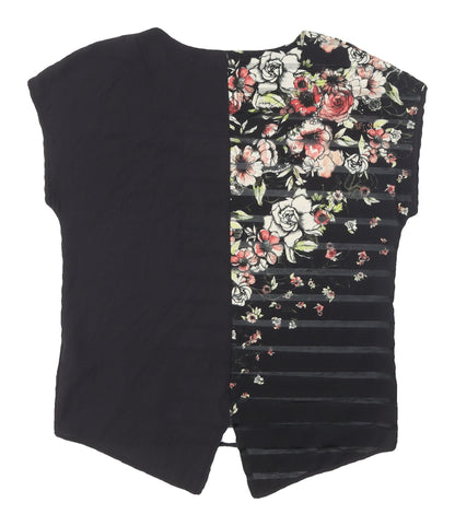 Next Women's Black Floral Tunic Blouse Size 8
