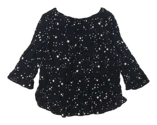Womens UK Size M Gap Black Tunic Blouse