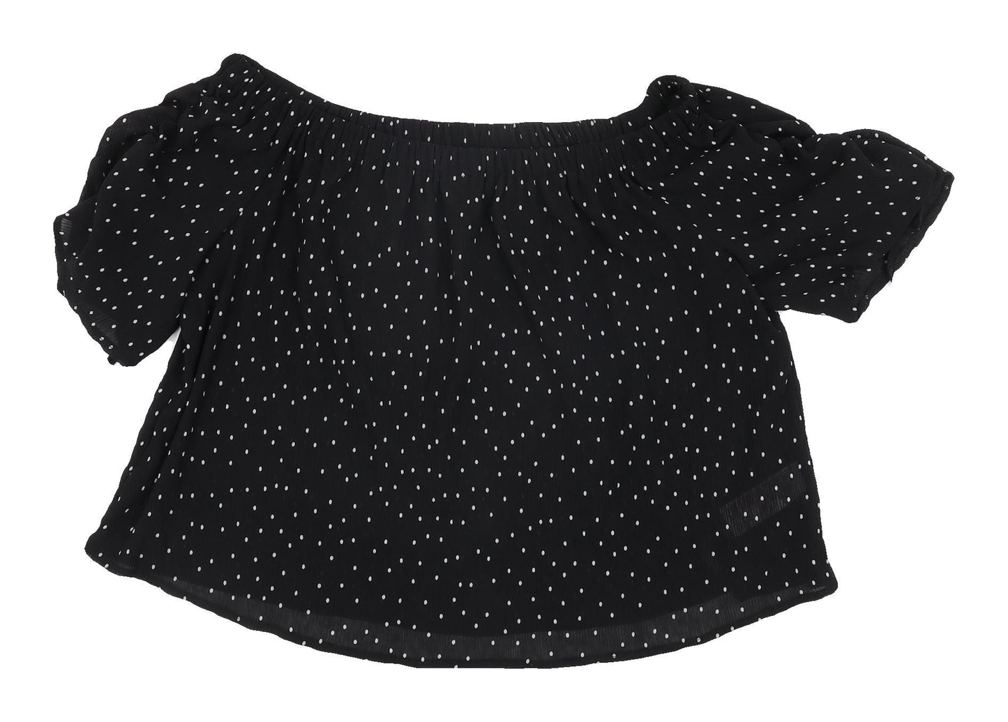 Womens UK Size 12 Topshop Black Cropped Blouse