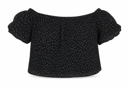Womens UK Size 12 Topshop Black Cropped Blouse
