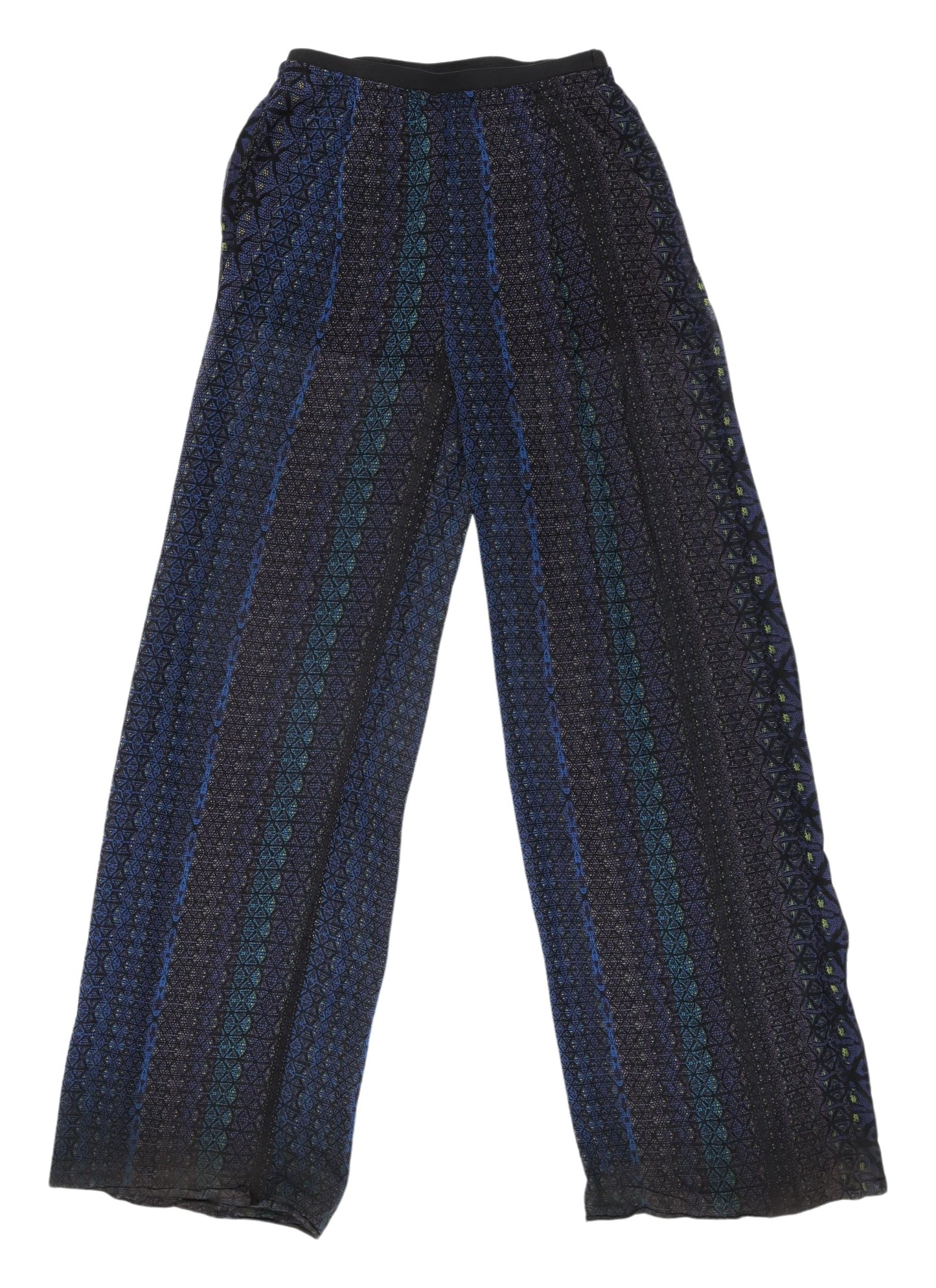 Womens UK Size XS Zara Regular Fit Wide-Leg Multicoloured Trousers