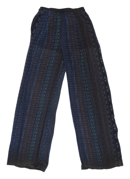Womens UK Size XS Zara Regular Fit Wide-Leg Multicoloured Trousers