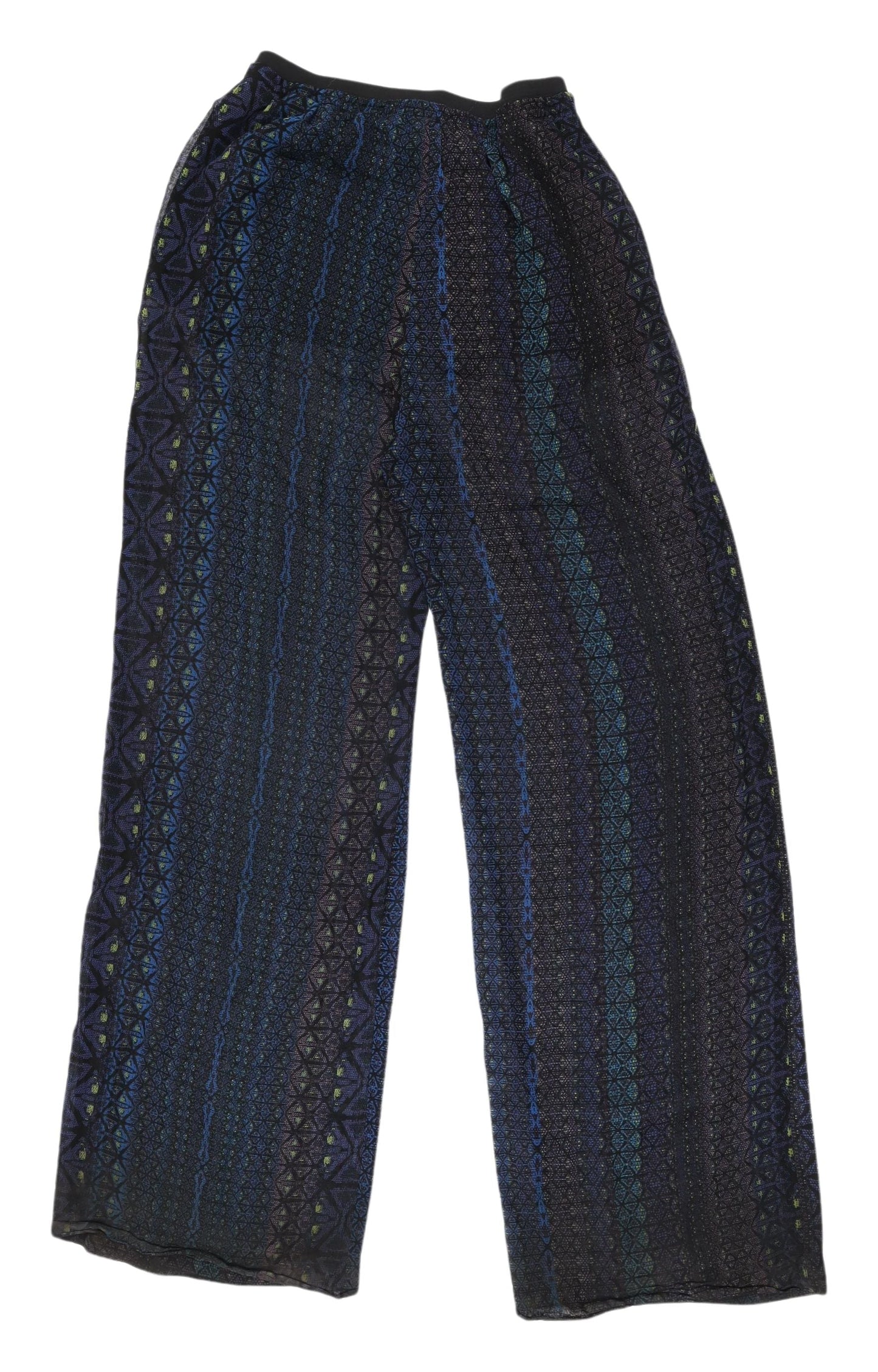 Womens UK Size XS Zara Regular Fit Wide-Leg Multicoloured Trousers