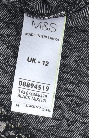 Womens UK Size 12 Marks and Spencer Black  Blouse