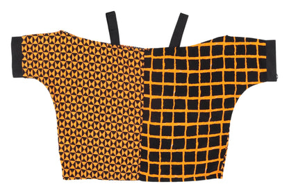 Boohoo Women's Black Orange One Shoulder Top, Size 12