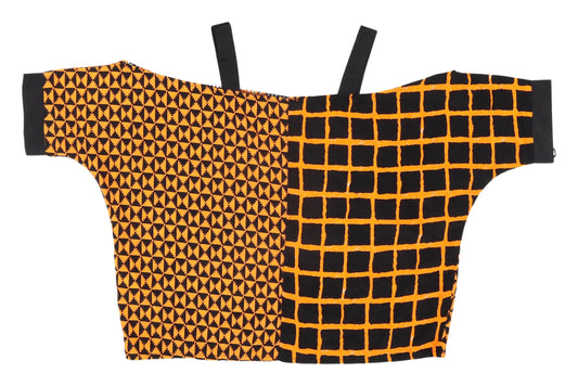 Boohoo Women's Black Orange One Shoulder Top, Size 12