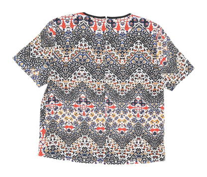 Topshop Women's Multicoloured Geometric T-Shirt, Size 6
