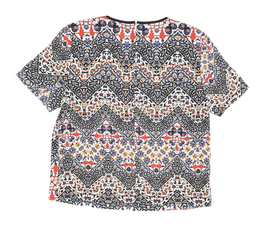 Topshop Women's Multicoloured Geometric T-Shirt, Size 6