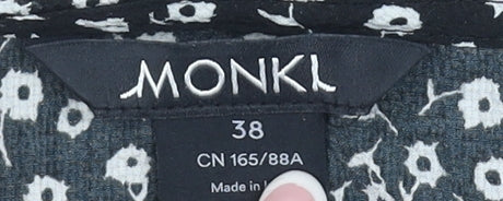 Monki Women’s Black Floral Slip Dress, Size 10