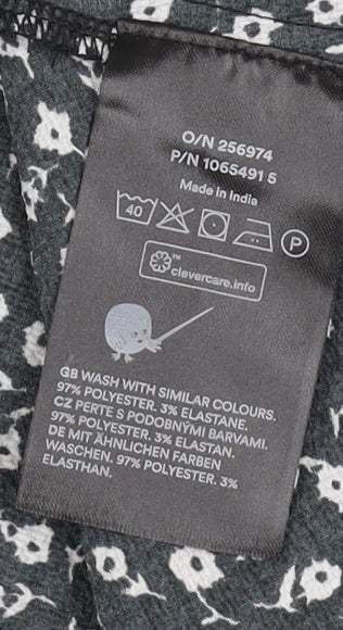 Monki Women’s Black Floral Slip Dress, Size 10