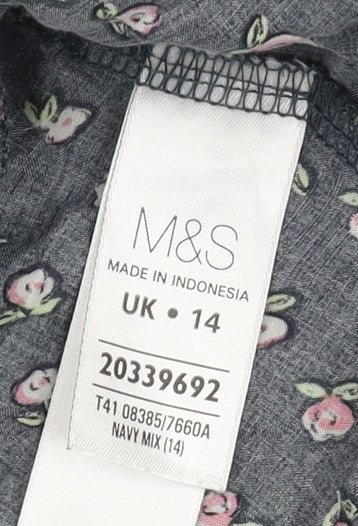 Womens UK Size 14 Marks and Spencer Multicoloured Kimono Blouse
