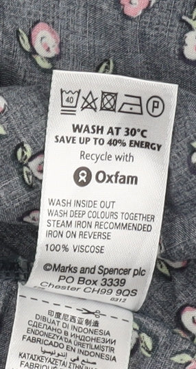 Womens UK Size 14 Marks and Spencer Multicoloured Kimono Blouse