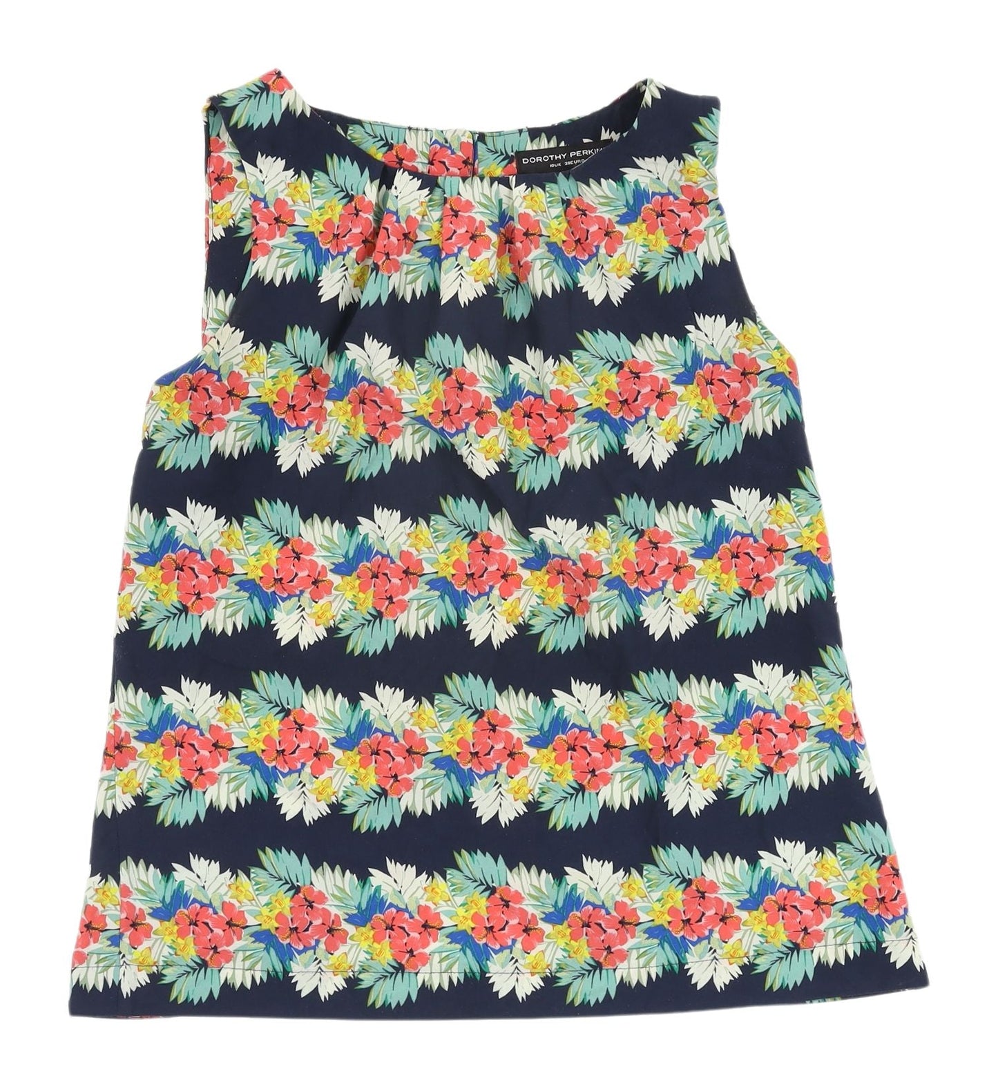 Womens UK Size 10 Dorothy Perkins Multicoloured Basic Tank