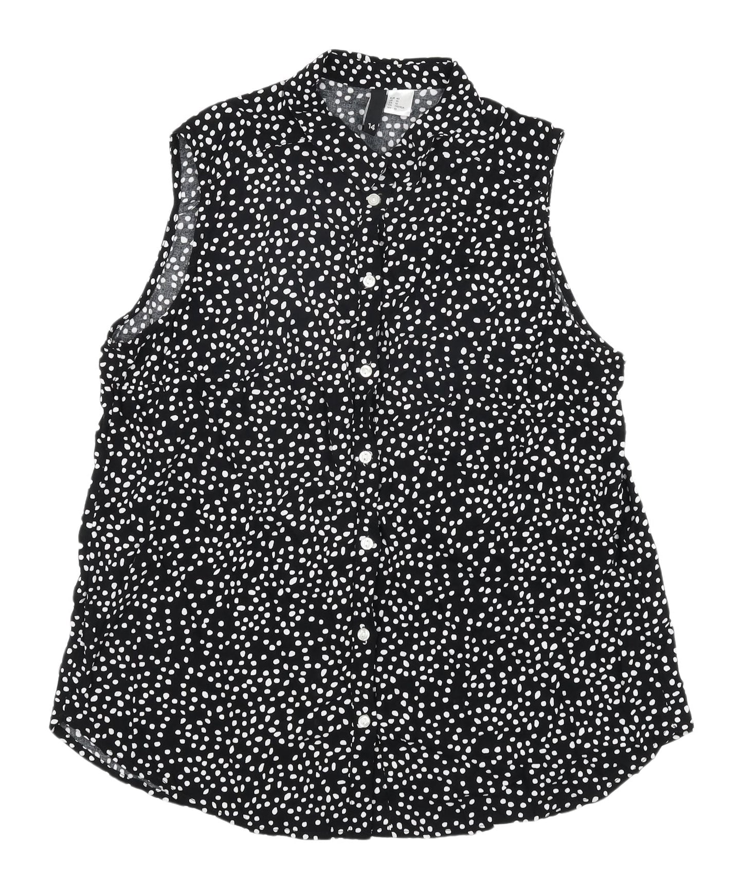 Womens UK Size 14 H&M Black  Button-Up