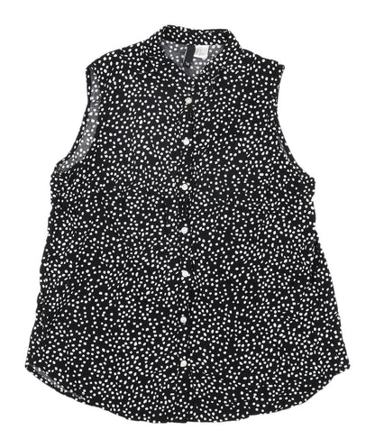 Womens UK Size 14 H&M Black  Button-Up