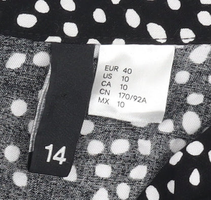 Womens UK Size 14 H&M Black  Button-Up