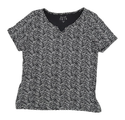 Womens UK Size 14 love TEES Black Jersey T-Shirt
