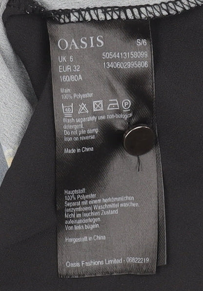 Womens UK Size UK 6 Oasis Black Tunic Blouse