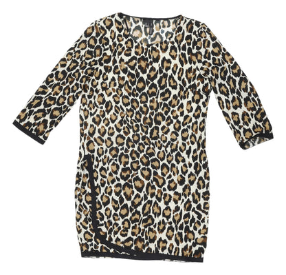 Mango Women's Leopard Print Sheath Dress Size 8
