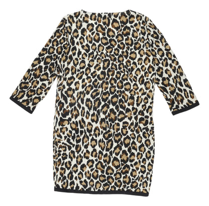 Mango Women's Leopard Print Sheath Dress Size 8
