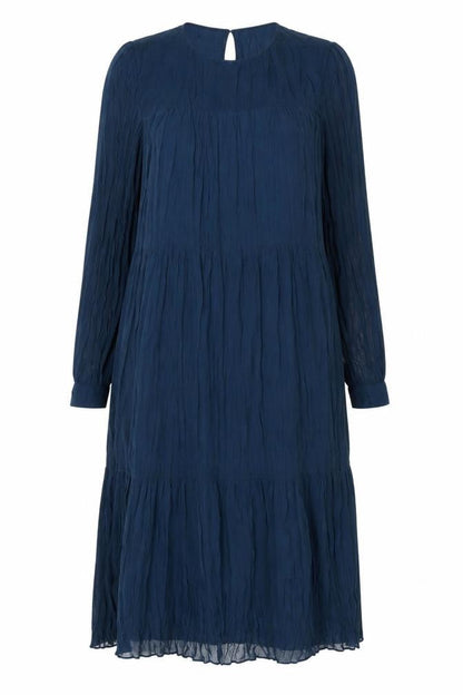 MNG Women's Blue Midi Shift Dress - Size 10