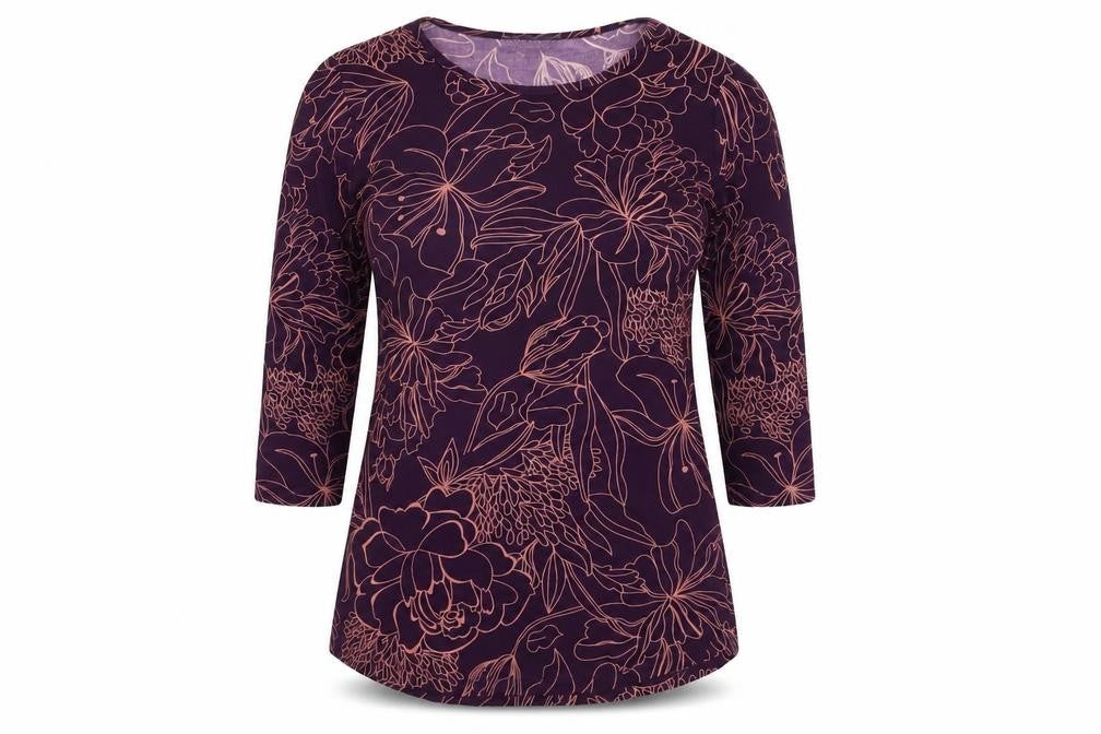 Womens UK Size 2XS Mr Max Purple Jersey Blouse