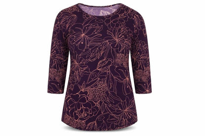 Womens UK Size 2XS Mr Max Purple Jersey Blouse